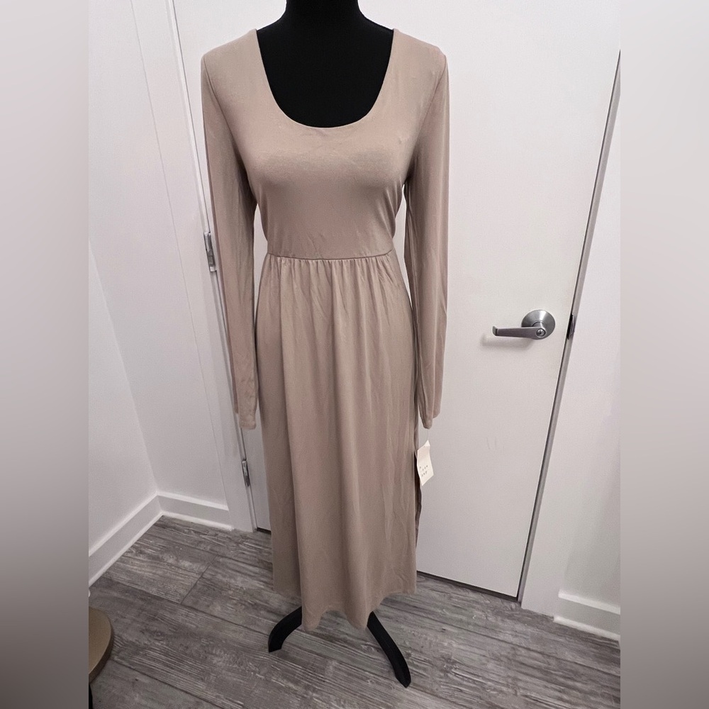 a new day Long Sleeve Taupe Dress